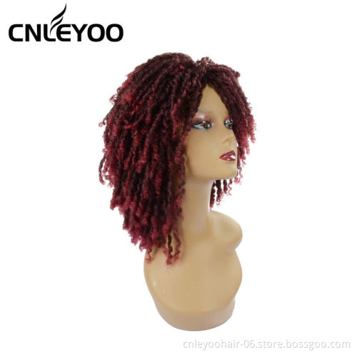 Factory Cheap Ruby Ombre Dread Lock wig 10 inch Synthetic Replaced wig Synthetic Cosplay Wig For men